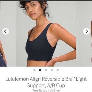 Lululemon Align Reversable Bra Light Support A/B Cup
